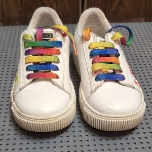 Versace White And Rainbow Sneakers